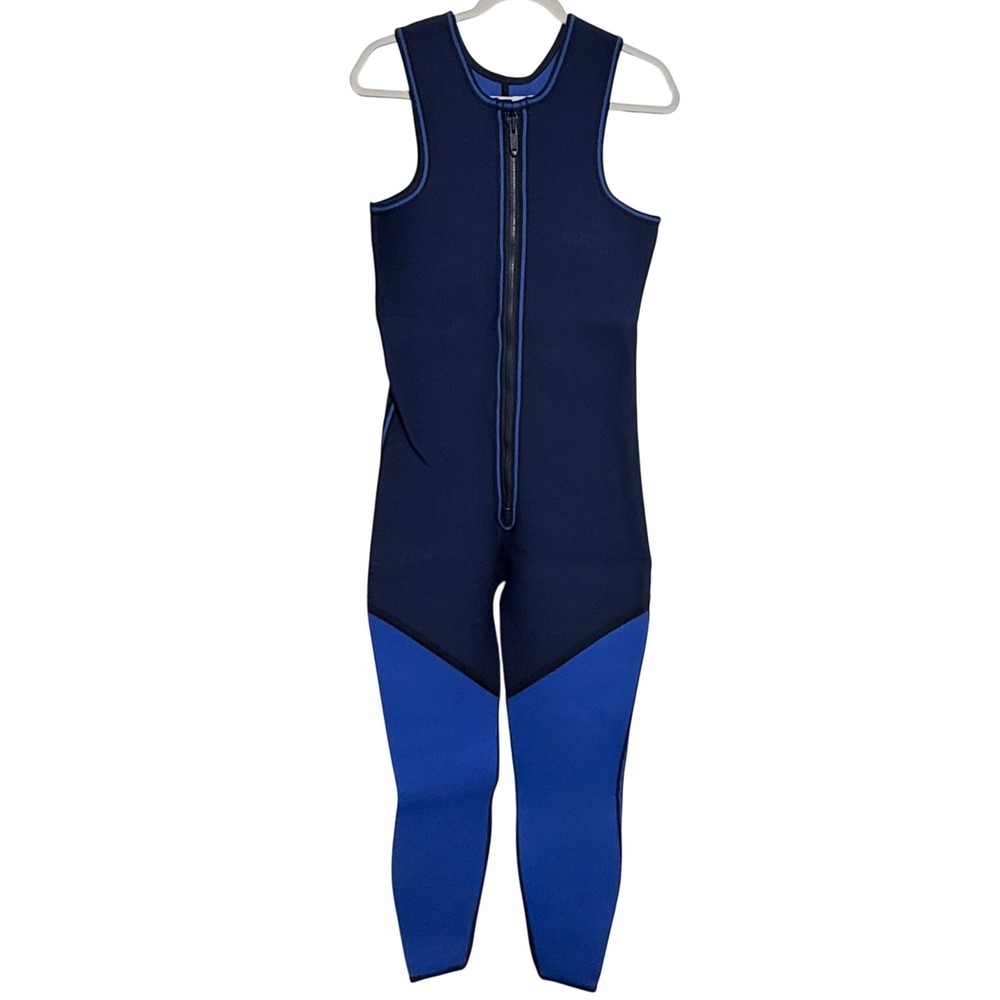 REI Blue Neoprene Full Body Wetsuit Sleeveless Front Zip Large Made in USA